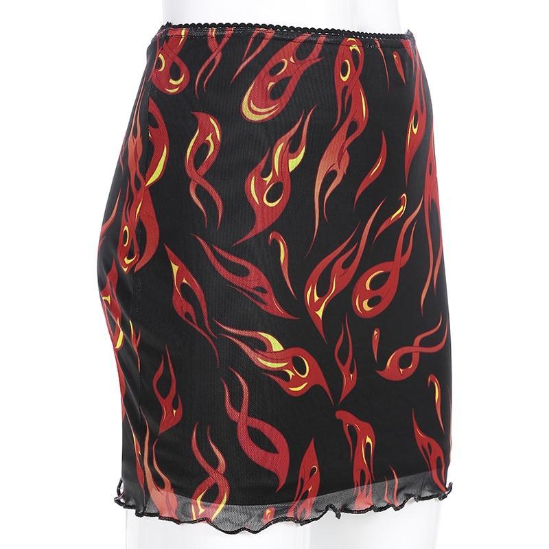 Flaming Mini Skirt by White Market