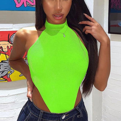 Ribbed Neon Bodysuit by White Market