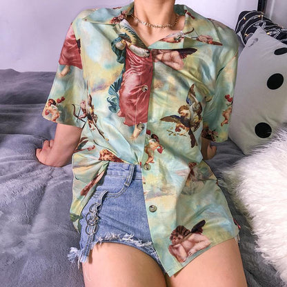 Angel Button Up Shirt by White Market