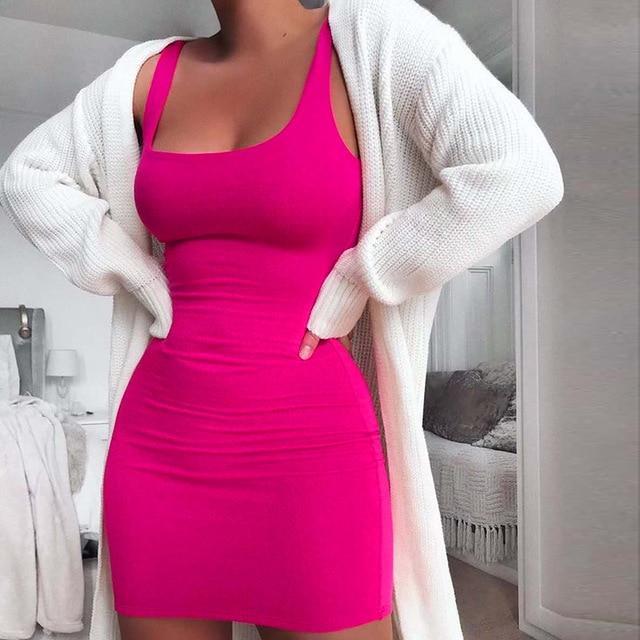 Hot Pink Body Con Dress by White Market