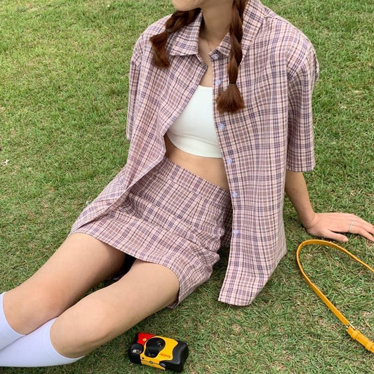 Clueless Plaid Two Piece by White Market