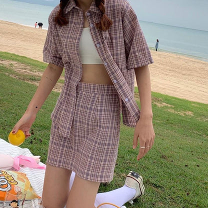 Clueless Plaid Two Piece by White Market