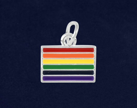 Rainbow LGBTQ Pride Rectangle Charms by Fundraising For A Cause