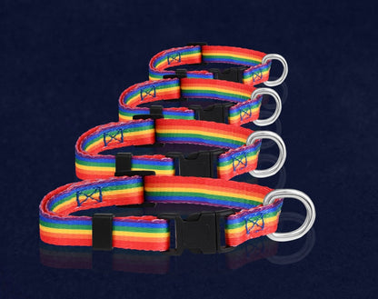 12 Rainbow Striped Dog/Cat/Pet Collars by Fundraising For A Cause