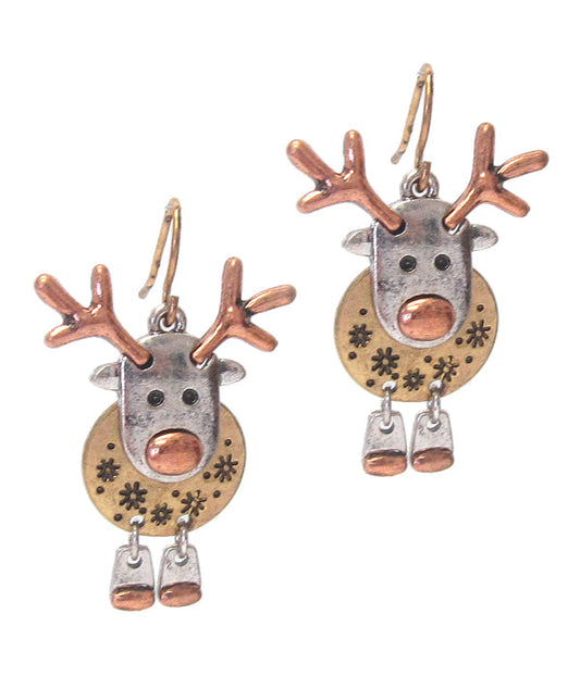 Christmas Rudolph Reindeer Earrings by Fashion Hut Jewelry