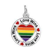 Round Rainbow Heart Love Wins Charms by Fundraising For A Cause