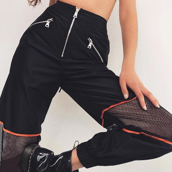 High Waisted Meshed Sport Trouser by White Market