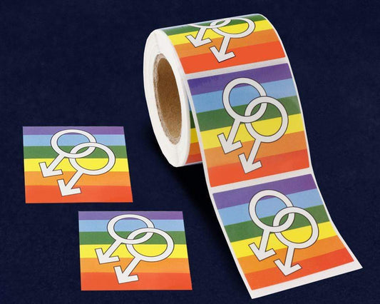 Roll Same Sex Male Symbol Stickers (250 per Roll) by Fundraising For A Cause