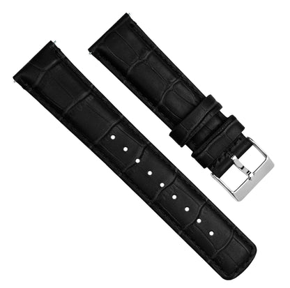 Samsung Galaxy Watch Active 2 | Black Alligator Grain Leather by Barton Watch Bands