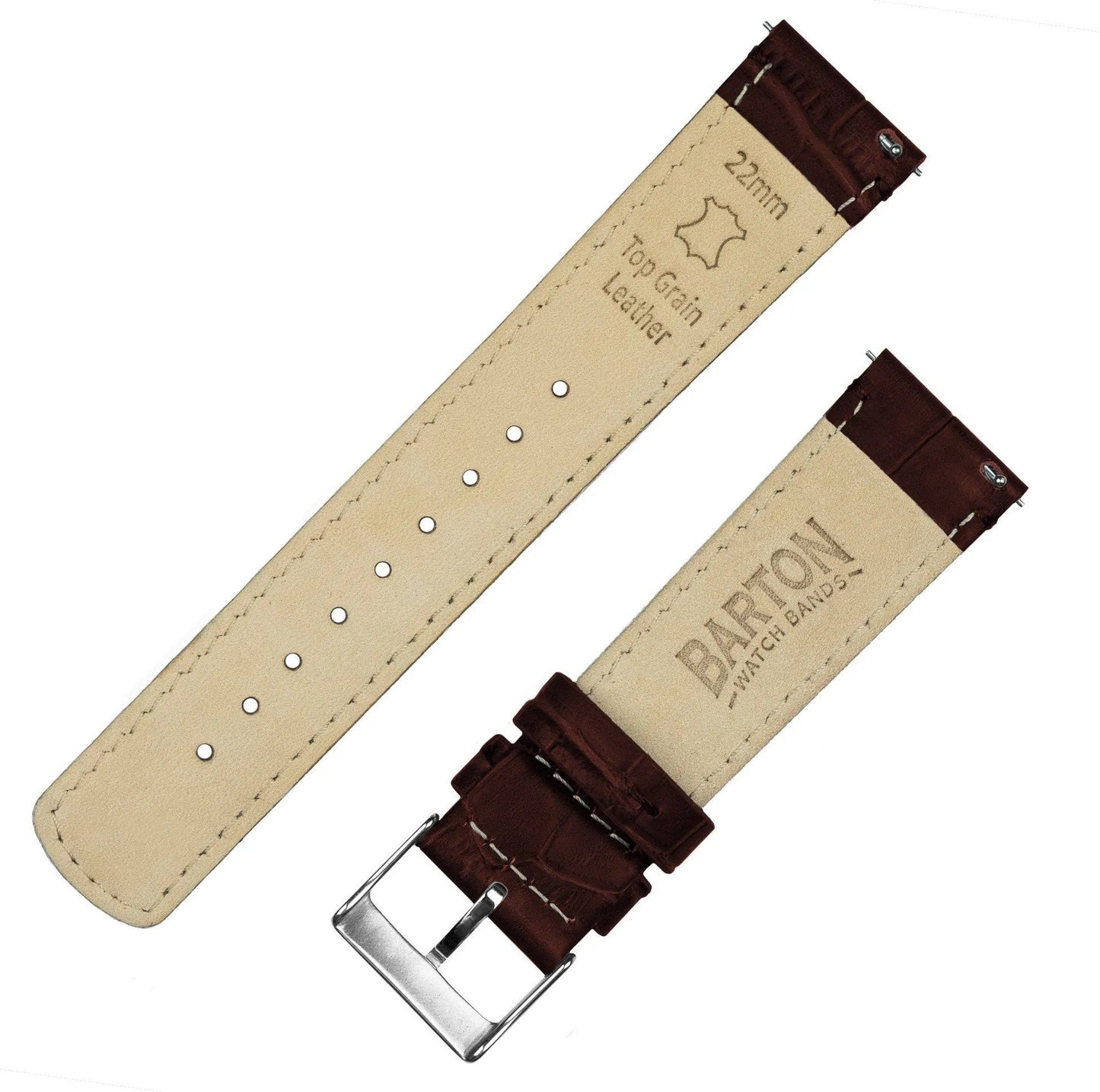 Samsung Galaxy Watch Active 2 | Coffee Brown Alligator Grain Leather by Barton Watch Bands