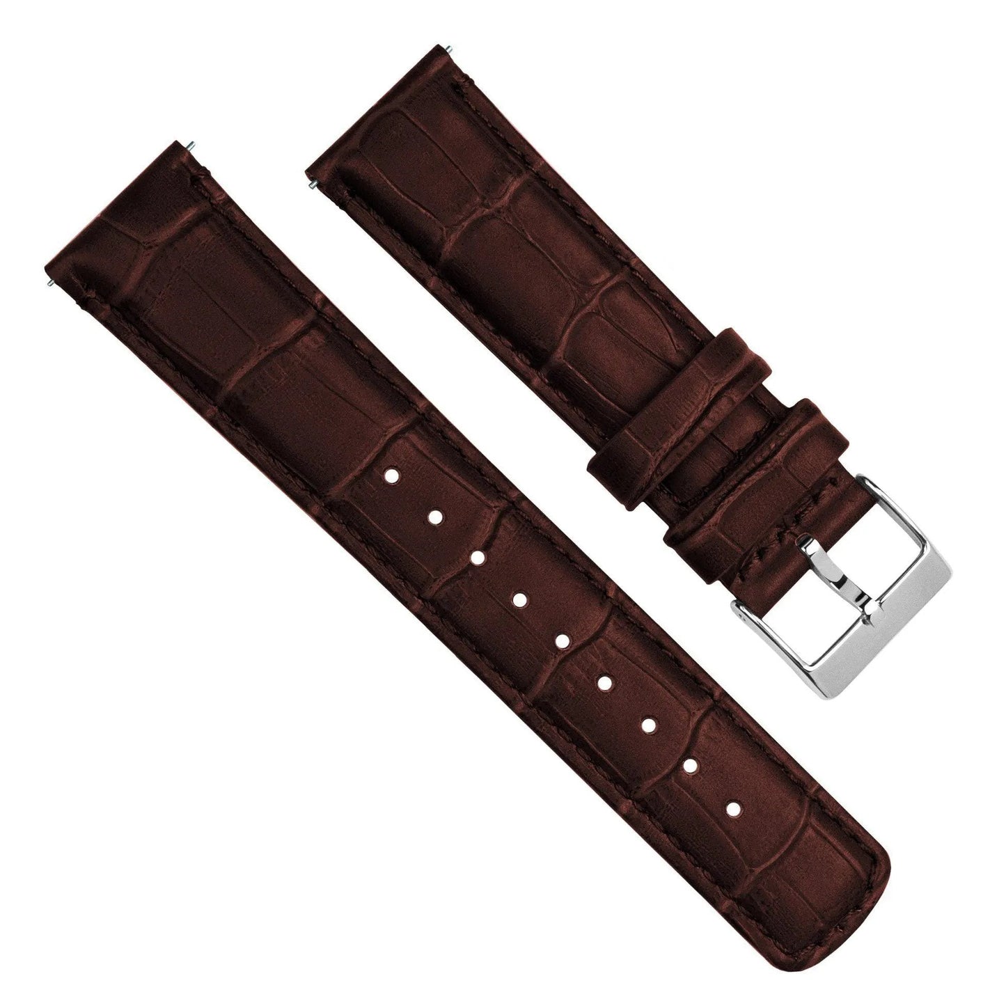 Samsung Galaxy Watch Active 2 | Coffee Brown Alligator Grain Leather by Barton Watch Bands