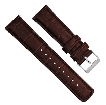 Samsung Galaxy Watch Active 2 | Coffee Brown Alligator Grain Leather by Barton Watch Bands