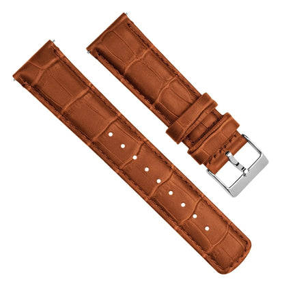 Samsung Galaxy Watch Active 2 | Toffee Brown Alligator Grain Leather by Barton Watch Bands