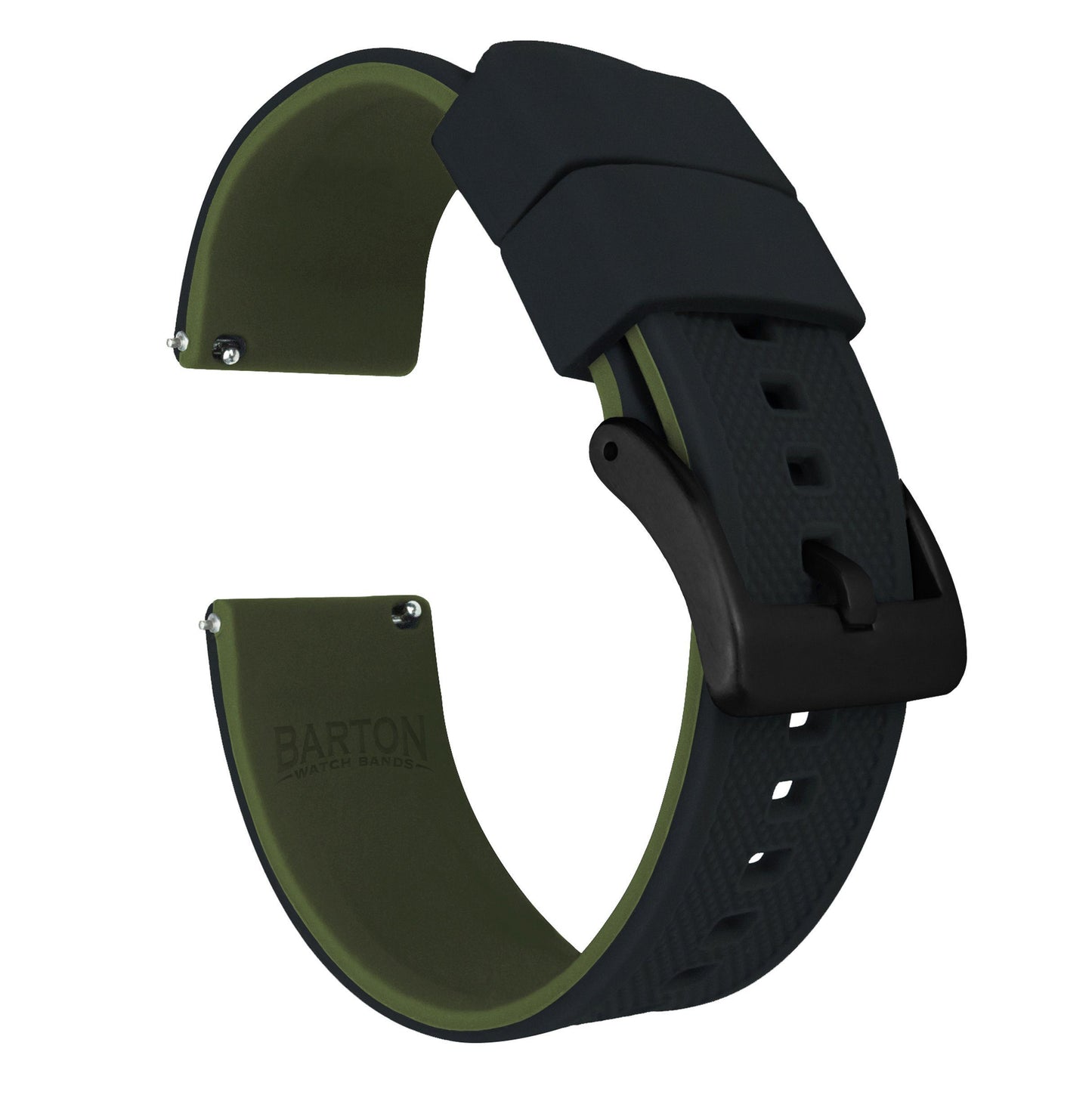 Samsung Galaxy Watch | Elite Silicone | Black Top / Army Green Bottom by Barton Watch Bands