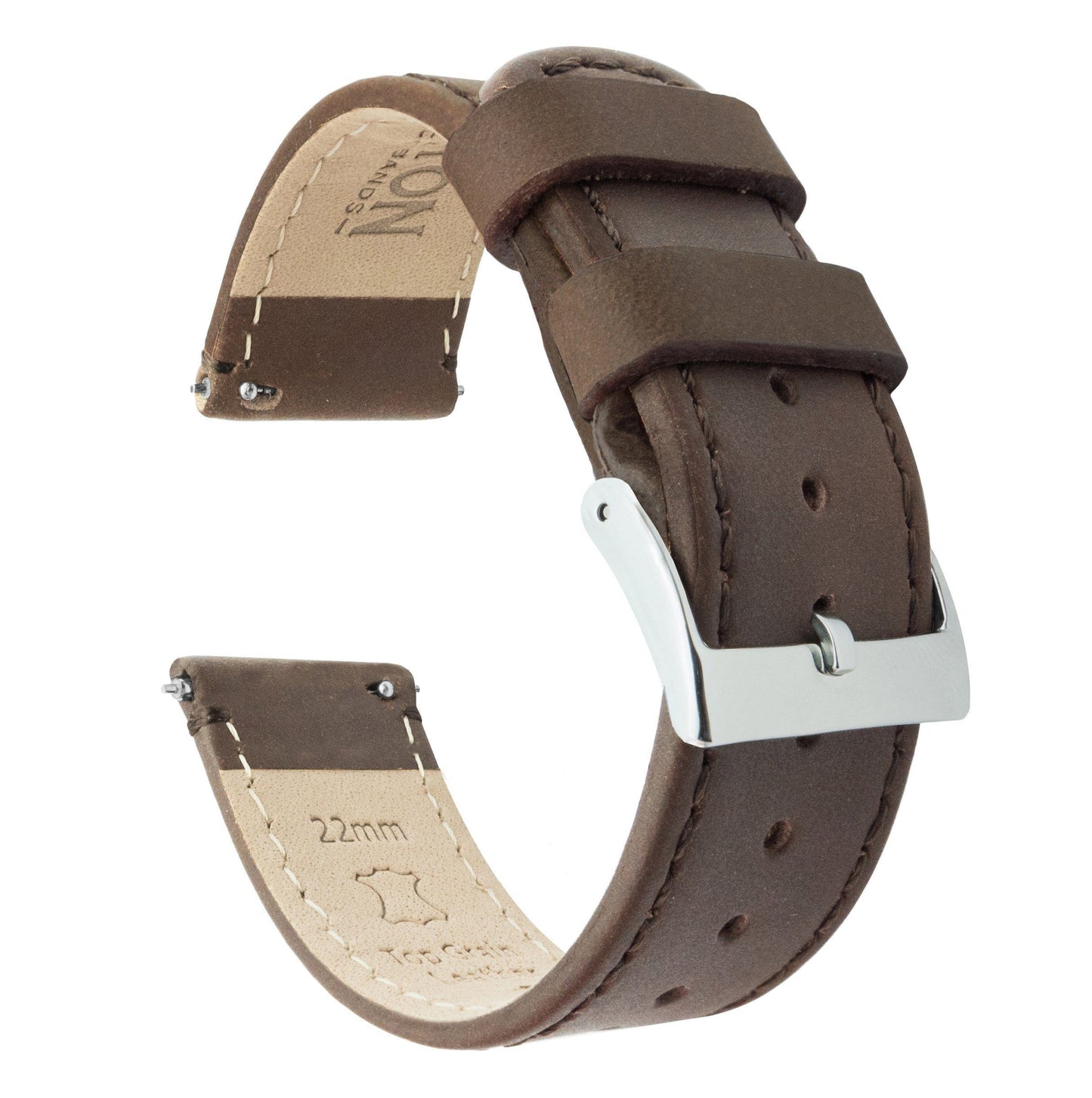 Samsung Galaxy Watch | Saddle Brown Leather & Stitching by Barton Watch Bands