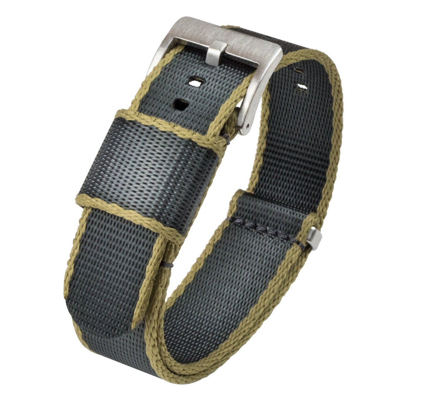 Slate Grey - Tan Edges | Elite Nylon NATO® Style by Barton Watch Bands