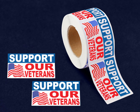 Support Our Veterans American Flag Stickers by Fundraising For A Cause