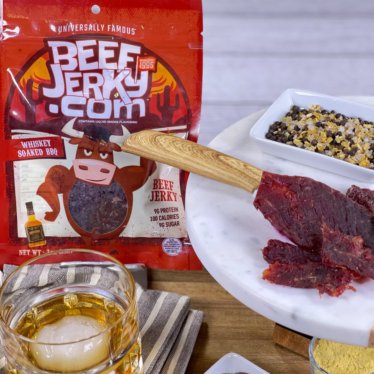 Whiskey Soaked BBQ Beef Jerky (3oz bag) by BeefJerky.com