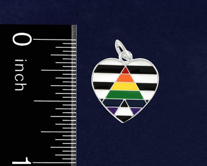 Straight Ally LGBTQ Pride Heart Charms by Fundraising For A Cause