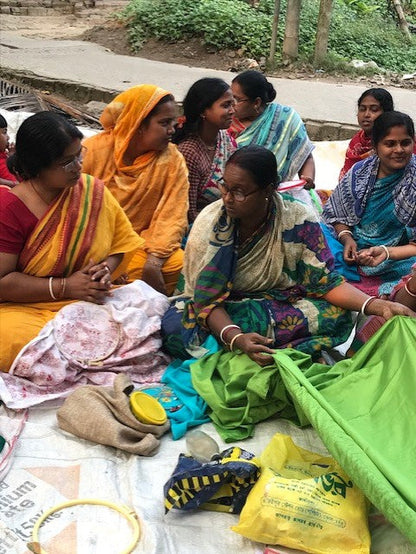 Hand Embroidered kantha silk shawl by OMSutra