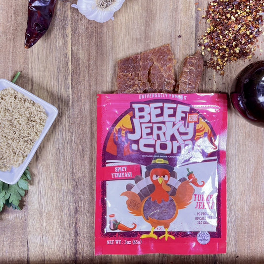 Spicy Teriyaki Turkey Jerky (3oz bag) by BeefJerky.com