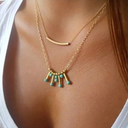 Turquoise Rain Necklace by VistaShops