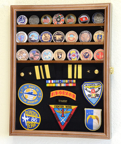 Challenge Coin/Medals/Pins/Badges/Ribbons/Insignia/Buttons Chips Combo Display Case Box by The Military Gift Store
