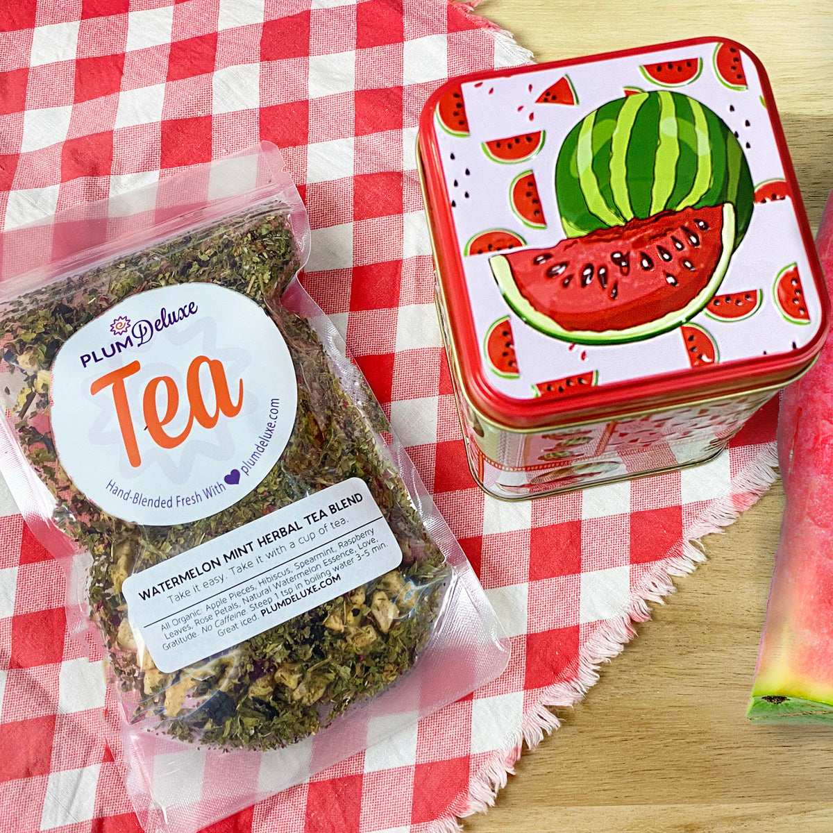 Watermelon Tea Tin by Plum Deluxe Tea