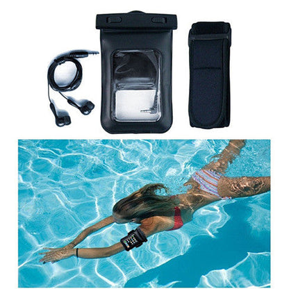 Waterproof Bag for you Smartphone with Music Out Jack and Waterproof Headphones by VistaShops