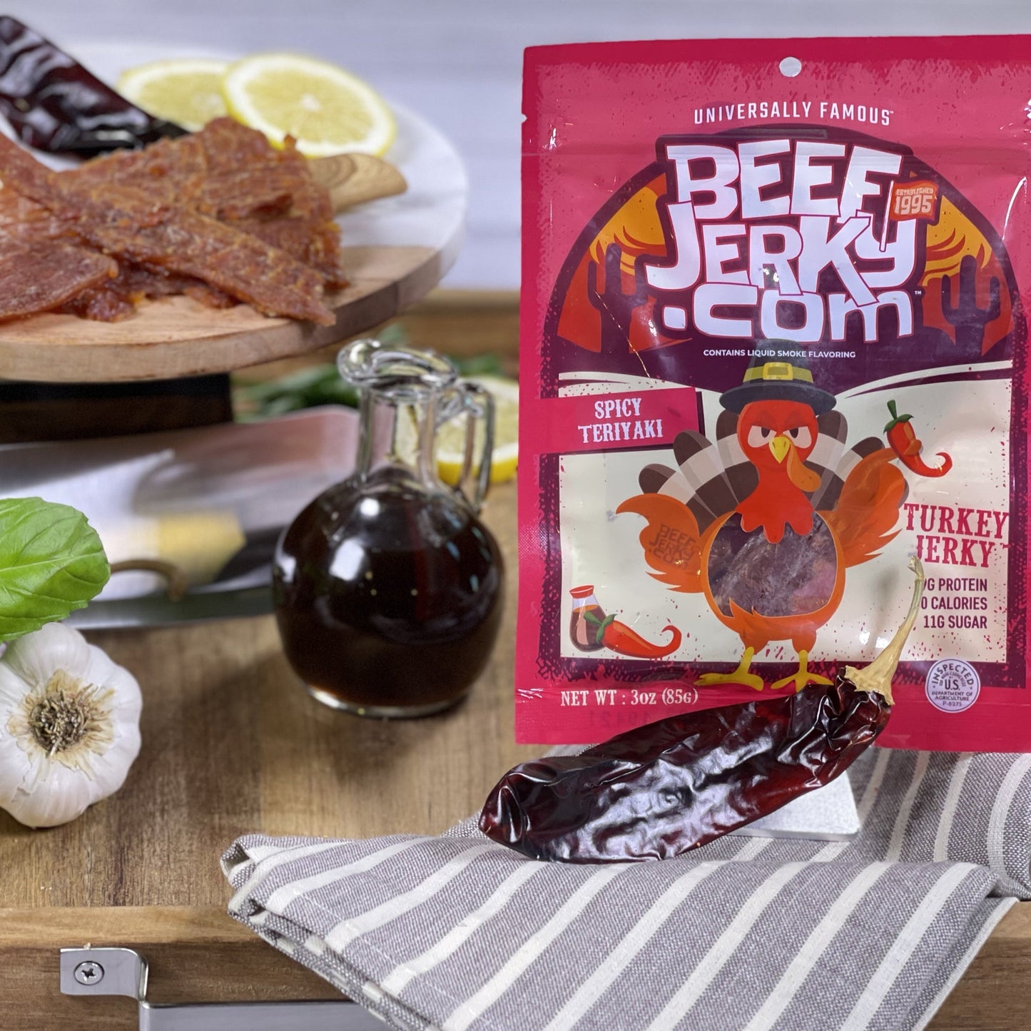 Spicy Teriyaki Turkey Jerky (3oz bag) by BeefJerky.com