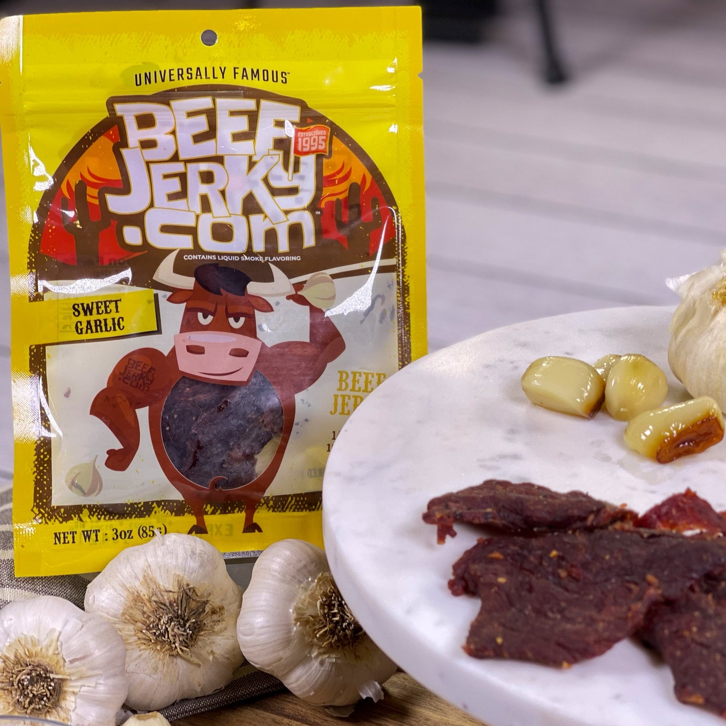 Sweet Garlic Beef Jerky (3oz bag) by BeefJerky.com