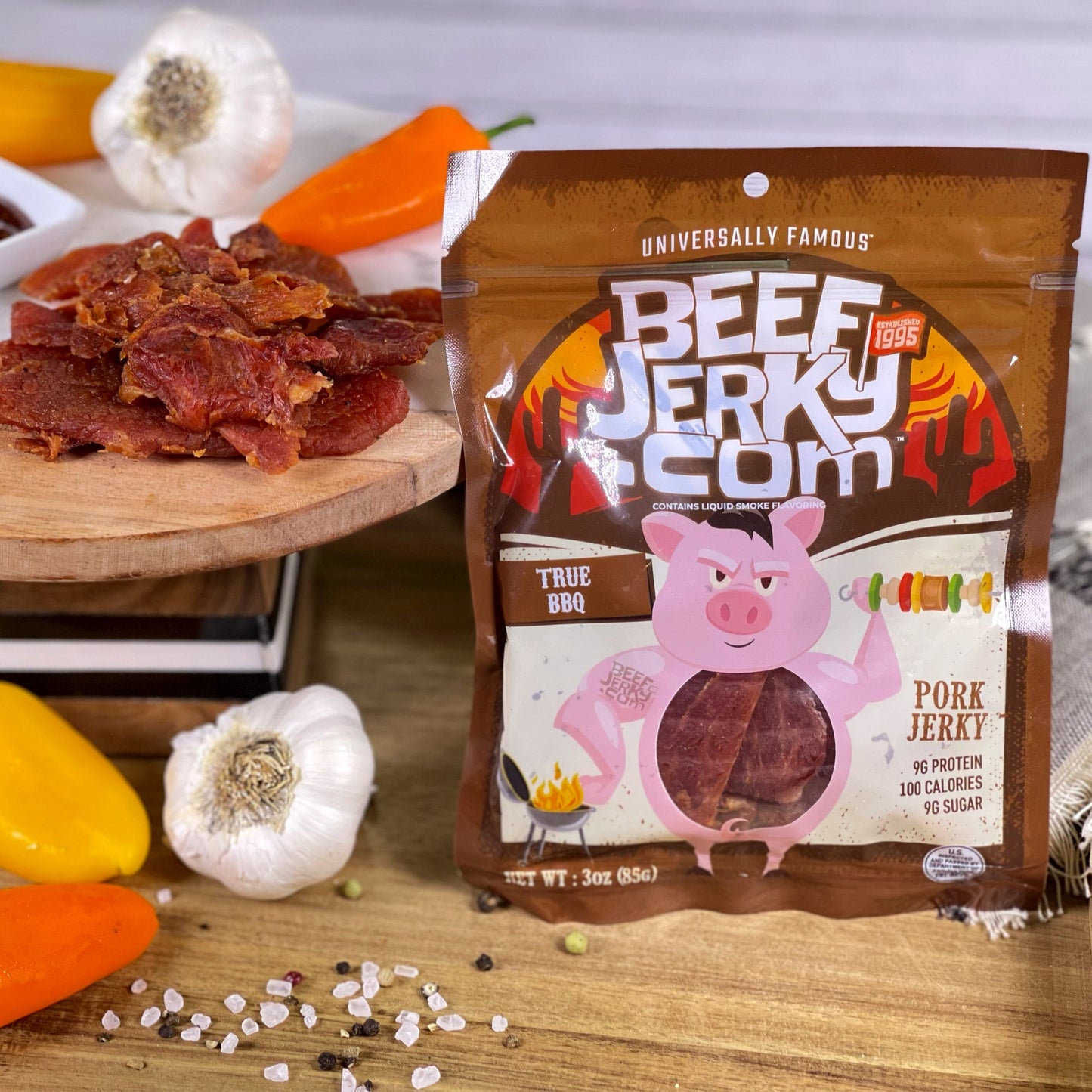 True BBQ Pork Jerky (3oz bag) by BeefJerky.com