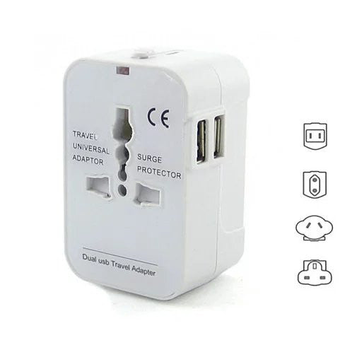 Worldwide Power Adapter and Travel Charger with Dual USB ports that works in 150 countries by VistaShops