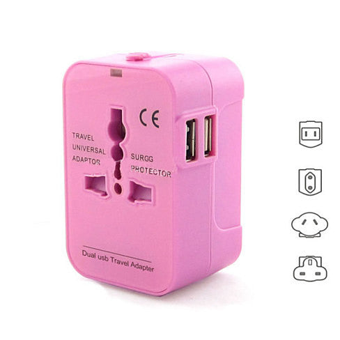 Worldwide Power Adapter and Travel Charger with Dual USB ports that works in 150 countries by VistaShops