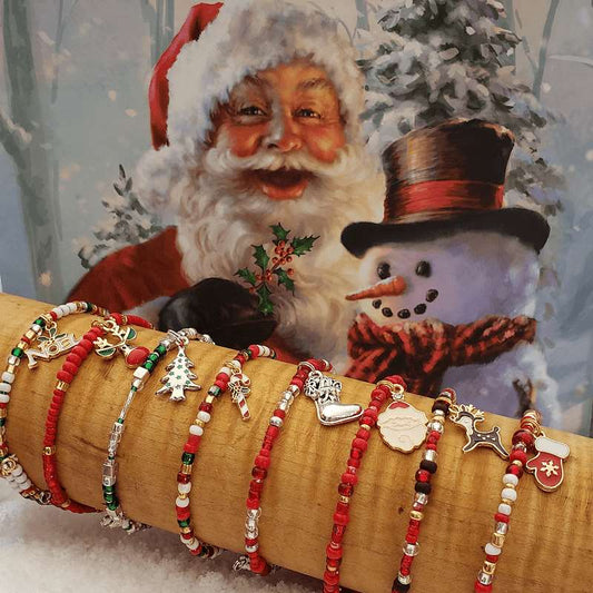 Christmas Memory Wire Bracelets by Fashion Hut Jewelry