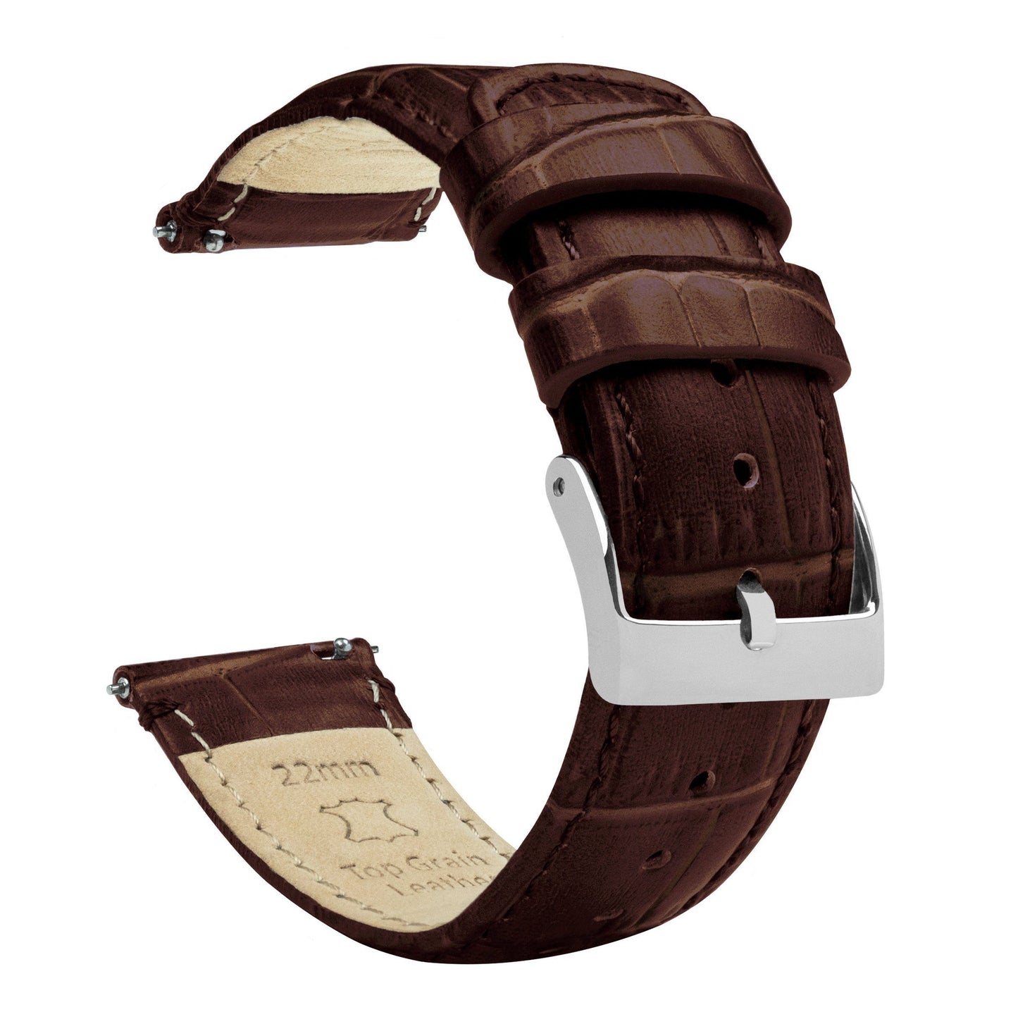 Zenwatch & Zenwatch 2 | Coffee Brown Alligator Grain Leather by Barton Watch Bands